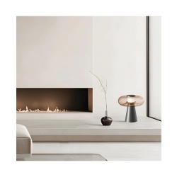 25276 TABLE LED LIGHT 18W 3000K BLACK MATT, TOUCH DIM - TAWNY GLASS Zambelis Lights