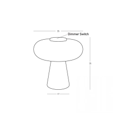 25276 TABLE LED LIGHT 18W 3000K BLACK MATT, TOUCH DIM - TAWNY GLASS Zambelis Lights