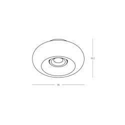 25279 CEILING LED LIGHT 30W 2700K-3000K TRIAC BLACK MATT - SMOKED GLASS Zambelis Lights