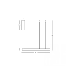 25367 PENDANT LED LIGHT UP-DOWN 59W 3000K ELECTROPLATE BRUSHED COFFEE ALUMINIUM - ACRYLIC Zambelis Lights