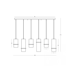 Lampa wisząca LED 2536 26W 3000K Zambelis Lights - zdjęcie 2