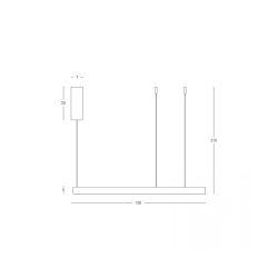 25371 PENDANT LED LIGHT UP-DOWN 88W 3000K BLACK ALUMINIUM - ACRYLIC Zambelis Lights