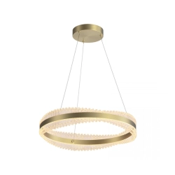 25412 PENDANT LED LIGHT 58W 3000K TRIAC BRUSHED GOLD METAL - CRYSTAL Zambelis Lights