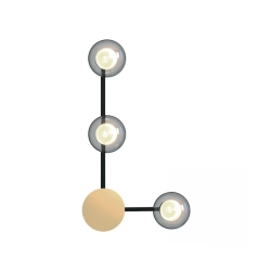 25414 WALL LIGHT 3xG9 MAX 7W SANDY BLACK - GOLD MATT - SMOKED GLASS Zambelis Lights