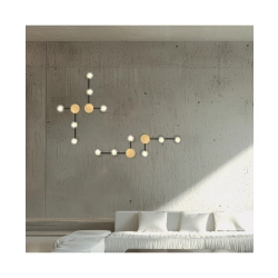 25414 WALL LIGHT 3xG9 MAX 7W SANDY BLACK - GOLD MATT - SMOKED GLASS Zambelis Lights