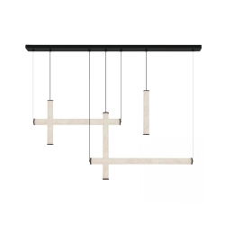 25421 PENDANT LED LIGHT 93W 3000K SANDY BLACK METAL - ALUMINIUM - ALABASTER Zambelis Lights