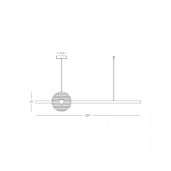 25426 PENDANT LED LIGHT 20W 3000K TRIAC GOLD - CLEAR GLASS Zambelis Lights