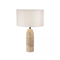 25428 TABLE LIGHT 1XE27 MAX 40W NATURAL STONE WHITE SHADE Zambelis Lights
