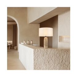 25428 TABLE LIGHT 1XE27 MAX 40W NATURAL STONE WHITE SHADE Zambelis Lights