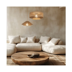 25429 PENDANT LIGHT 1xE27 MAX 40W NATURAL PAPER ROPE - BROWN BEIGE METAL Zambelis Lights