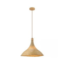 25441 PENDANT LIGHT 1xE27 MAX 40W NATURAL RATTAN - BROWN BEIGE METAL Zambelis Lights