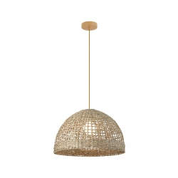 25443 PENDANT LIGHT 1xE27 MAX 40W NATURAL SEAWEED- BROWN BEIGE METAL Zambelis Lights