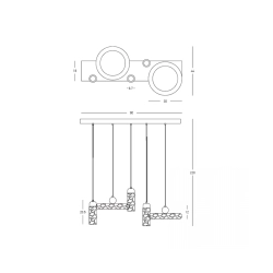 Lampa wisząca LED 25451 44W+3xGU10 3000K Zambelis Lights - zdjęcie 2