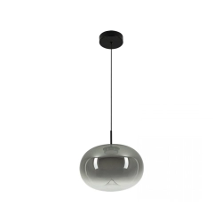 VITRO 2607 PENDANT LED LIGHT 8W 3000K SMOKED GREY GLASS - BLACK MATT Zambelis Lights