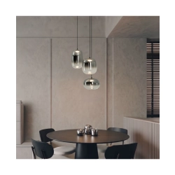 VITRO 2613 PENDANT LED LINE LIGHT 11W 3000K SMOKED GREY GLASS GLASS - BLACK MATT Zambelis Lights