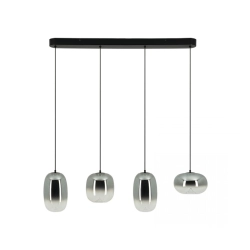 VITRO 2614 PENDANT LED LINE LIGHT 15W 3000K SMOKED GREY GLASS GLASS - BLACK MATT Zambelis Lights