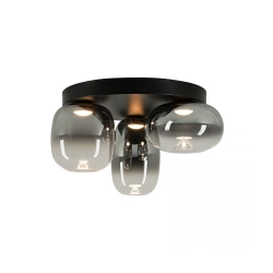 VITRO 2615 CEILING LED LIGHT 11W 3000K SMOKED GREY GLASS GLASS - BLACK MATT Zambelis Lights