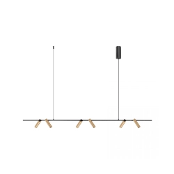 2634 PENDANT LED LINE LIGHT 29W 3000K SANDY BLACK-BRUSHED GOLD MOVABLE SPOTS Zambelis Lights