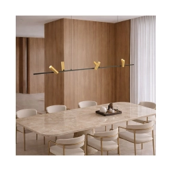2634 PENDANT LED LINE LIGHT 29W 3000K SANDY BLACK-BRUSHED GOLD MOVABLE SPOTS Zambelis Lights
