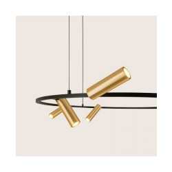 2636 PENDANT LED LIGHT 29W 3000K SANDY BLACK-BRUSHED GOLD MOVABLE SPOTS Zambelis Lights