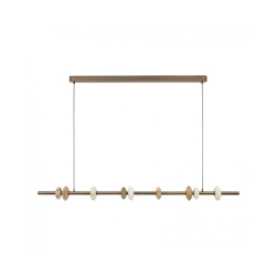 2651 PENDANT LED LINE LIGHT 25W 3000K BRUSHED COFFEE BRONZE-NATURAL TOBACCO ALABASTER Zambelis Lights