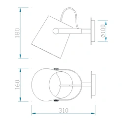 Lampa ścienna Mantra Nordica E27 4924MA - zdjęcie dodatkowe 1