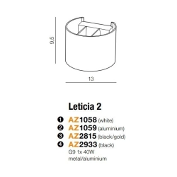 Kinkiet Leticia 2 (black) AZ2933 AZZARDO