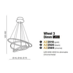 Lampa wisząca WHEEL 3 DIMM AZ2989 AZZARDO