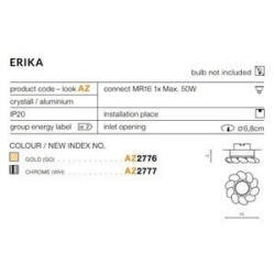 Oprawa stropowa Erika (chrome) AZ2777 AZZARDO