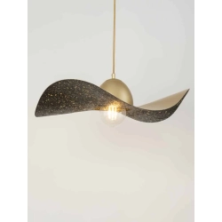 kinkiecik.pl Lampa wisząca KAPELLO M ZŁOTY CZARNY NAKRAPIANY FI55 32349 SIGMA