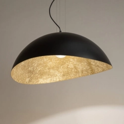 Lampa wisząca z żywicy czarno-złota Sigma Lighting Solaris XL 40603