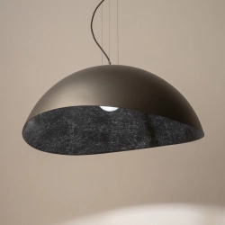 Lampa wisząca z żywicy czarno-srebrna Sigma Lighting Solaris L 40630