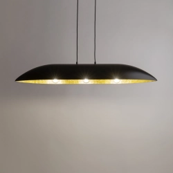 Lampa Wisząca Czarna Złota GONDOLA L 40632 SIGMA
