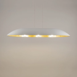Lampa Wisząca Biała Złota GONDOLA L 40636 SIGMA