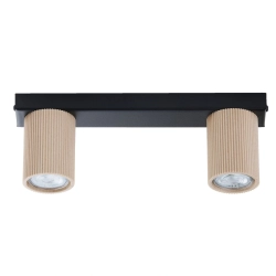 Plafon OPTIC wood S2 czarny / drewno naturalne 41889 Sigma - zdjęcie produktu