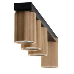 Plafon OPTIC wood S4 czarny / drewno naturalne 41891 Sigma - zdjęcie produktu
