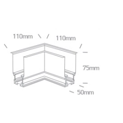 Magnetic Recessed Profiles Czarny narożnik wpuszczany 42012AR/B ONE LIGHT