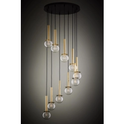 Lampa wisząca DAISY 10 ANTRESOLA złoty transparentny 42058 Sigma - zdjęcie produktu