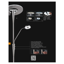 kinkiecik.pl Lampa podłogowa QUEBEC – 422710307 incl. 1x SMD LED, 34W · 1x 3000lm, 3000+4200+6000K incl. 1x SMD LED, 5,5W · 1x 400lm, 3000+4200+6000K TRIO
