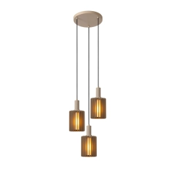 LAMBRES Lampa wisząca 3xE27 Taupe 45410/13/41 Lucide - zdjęcie dodatkowe 1