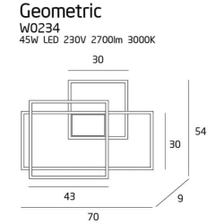 Geometric Kinkiet czarny z funkcją ściemniania światła W0233D MaxLight - zdjęcie produktu