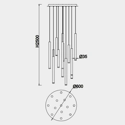 Lampa wisząca Mantra Cala 8084MA - zdjęcie dodatkowe 1