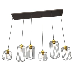 Lampa wisząca VANDER 6 BL GOLD 1364/6 EMIBIG Lighting - zdjęcie produktu