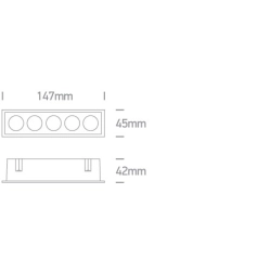 Oprawa podtynkowa The Mirror Dark Light Range 50012H/B/W ONE LIGHT