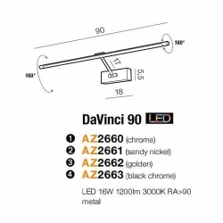 Kinkiet Davinci 90 AZ2660 LED 16W AZZARDO