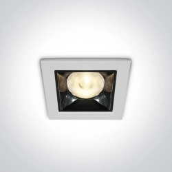 kinkiecik.pl Apollonas 50106B/W/W biały wpust z odbłyśnikiem ciemny chrom COB LED 3000K 6W; nieściemnialny zasilacz LED