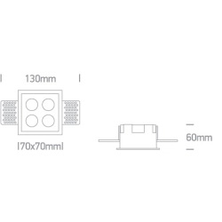 Oprawa podtynkowa The Trimless Mirror Range 50110HTR/W/W ONE LIGHT
