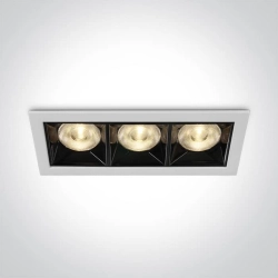 kinkiecik.pl Nisi 50306B/W/W biały wpust z odbłyśnikiem ciemny chrom COB LED 3000K 12W; nieściemnialny zasilacz LED w ze