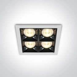 kinkiecik.pl Stivos 50406B/W/W biały wpust z odbłyśnikiem ciemny chrom COB LED 3000K 16W; nieściemnialny zasilacz LED w