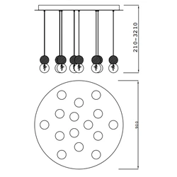 Lampa wisząca Mantra Galaxia 7620MA - zdjęcie dodatkowe 1